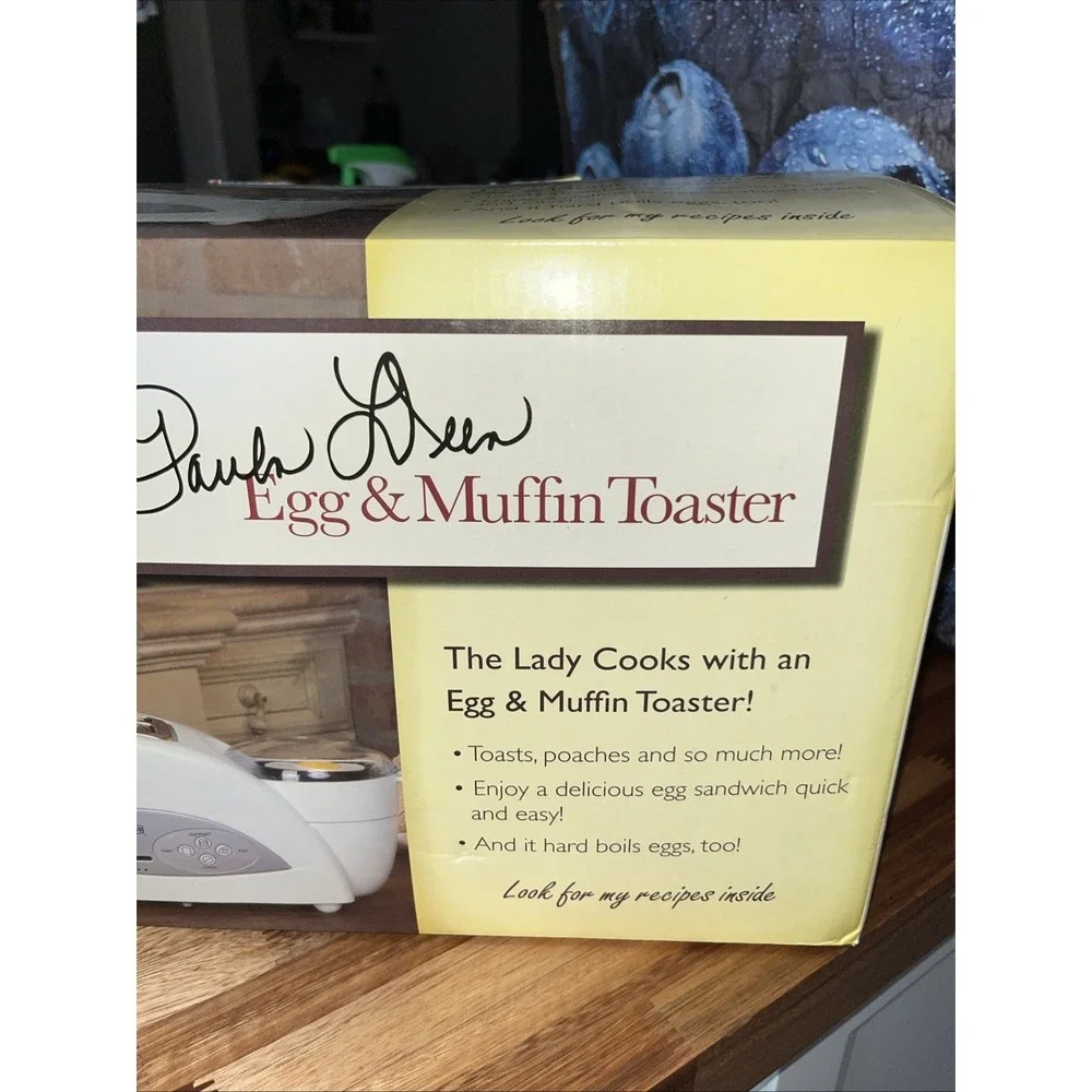 Brand New! Back to Basics Paula Deen Egg & Muffin Toaster Model TEM500PDWH Rare!